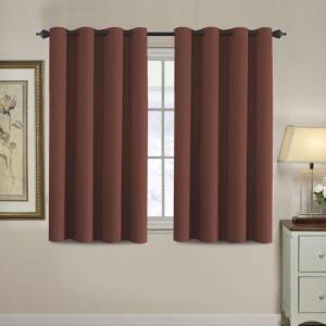 image:imageHVERSAILTEX Blackout Curtain for Living Room Thermal Insulated Window Treatment Curtain Extra Long 108 inch Length Energy Saving Solid Grommet Top Blackout Drape One Panel Jet Black 52W x 108LRust