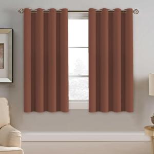 image:imageHVERSAILTEX Blackout Curtain for Living Room Thermal Insulated Window Treatment Curtain Extra Long 108 inch Length Energy Saving Solid Grommet Top Blackout Drape One Panel Jet Black 52W x 108LWashed Spice