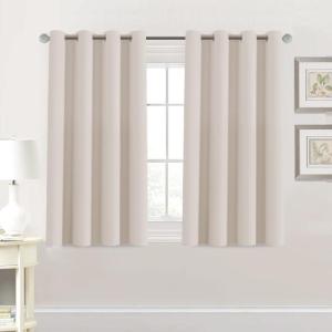 image:imageHVERSAILTEX Blackout Curtain for Living Room Thermal Insulated Window Treatment Curtain Extra Long 108 inch Length Energy Saving Solid Grommet Top Blackout Drape One Panel Jet Black 52W x 108LNatural