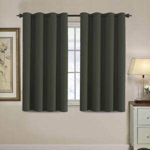 image:imageHVERSAILTEX Blackout Curtain for Living Room Thermal Insulated Window Treatment Curtain Extra Long 108 inch Length Energy Saving Solid Grommet Top Blackout Drape One Panel Jet Black 52W x 108LOlive