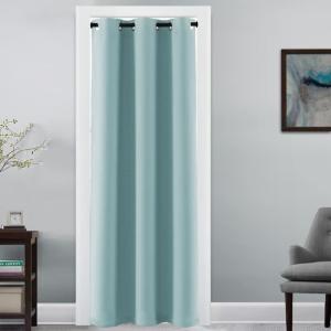 image:imageHVERSAILTEX Blackout Curtain for Living Room Thermal Insulated Window Treatment Curtain Extra Long 108 inch Length Energy Saving Solid Grommet Top Blackout Drape One Panel Jet Black 52W x 108LMineral Blue
