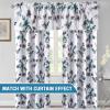 image:imageHVERSAILTEX 100 Blackout Curtains for Bedroom Cattleya Floral Printed Drapes 63 Inches Long Leah Floral Pattern Full Light Blocking Drapes with Black Liner Rod Pocket 2 Panels GreyBlueGreyTeal
