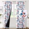 image:imageHVERSAILTEX 100 Blackout Curtains for Bedroom Cattleya Floral Printed Drapes 63 Inches Long Leah Floral Pattern Full Light Blocking Drapes with Black Liner Rod Pocket 2 Panels GreyBlueStone BlueCoral