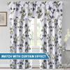 image:imageHVERSAILTEX 100 Blackout Curtains for Bedroom Cattleya Floral Printed Drapes 63 Inches Long Leah Floral Pattern Full Light Blocking Drapes with Black Liner Rod Pocket 2 Panels GreyBlueGreyOlive
