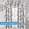 image:imageHVERSAILTEX 100 Blackout Curtains for Bedroom Cattleya Floral Printed Drapes 63 Inches Long Leah Floral Pattern Full Light Blocking Drapes with Black Liner Rod Pocket 2 Panels GreyBlueGreyTaupe
