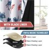 image:imageHVERSAILTEX 100 Blackout Curtains for Bedroom Cattleya Floral Printed Drapes 63 Inches Long Leah Floral Pattern Full Light Blocking Drapes with Black Liner Rod Pocket 2 Panels GreyBlueStone BlueCoral