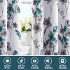 image:imageHVERSAILTEX 100 Blackout Curtains for Bedroom Cattleya Floral Printed Drapes 63 Inches Long Leah Floral Pattern Full Light Blocking Drapes with Black Liner Rod Pocket 2 Panels GreyBlueGreyTeal