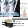 image:imageHVERSAILTEX 100 Blackout Curtains for Bedroom Cattleya Floral Printed Drapes 63 Inches Long Leah Floral Pattern Full Light Blocking Drapes with Black Liner Rod Pocket 2 Panels GreyBlueGreyBlue