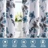 image:imageHVERSAILTEX 100 Blackout Curtains for Bedroom Cattleya Floral Printed Drapes 63 Inches Long Leah Floral Pattern Full Light Blocking Drapes with Black Liner Rod Pocket 2 Panels GreyBlueGreyBlue