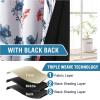 image:imageHVERSAILTEX 100 Blackout Curtains for Bedroom Cattleya Floral Printed Drapes 63 Inches Long Leah Floral Pattern Full Light Blocking Drapes with Black Liner Rod Pocket 2 Panels GreyBlueStone BlueCoral