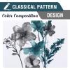 image:imageHVERSAILTEX 100 Blackout Curtains for Bedroom Cattleya Floral Printed Drapes 63 Inches Long Leah Floral Pattern Full Light Blocking Drapes with Black Liner Rod Pocket 2 Panels GreyBlueGreyTeal
