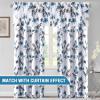 image:imageHVERSAILTEX 100 Blackout Curtains for Bedroom Cattleya Floral Printed Drapes 63 Inches Long Leah Floral Pattern Full Light Blocking Drapes with Black Liner Rod Pocket 2 Panels GreyBlueGreyBlue
