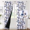 image:imageHVERSAILTEX 100 Blackout Curtains for Bedroom Cattleya Floral Printed Drapes 63 Inches Long Leah Floral Pattern Full Light Blocking Drapes with Black Liner Rod Pocket 2 Panels GreyBlueNavyTaupe