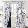 image:imageHVERSAILTEX 100 Blackout Curtains for Bedroom Cattleya Floral Printed Drapes 63 Inches Long Leah Floral Pattern Full Light Blocking Drapes with Black Liner Rod Pocket 2 Panels GreyBlueGreyOlive