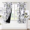 image:imageHVERSAILTEX 100 Blackout Curtains for Bedroom Cattleya Floral Printed Drapes 63 Inches Long Leah Floral Pattern Full Light Blocking Drapes with Black Liner Rod Pocket 2 Panels GreyBlueGreyOlive