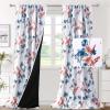 image:imageHVERSAILTEX 100 Blackout Curtains for Bedroom Cattleya Floral Printed Drapes 63 Inches Long Leah Floral Pattern Full Light Blocking Drapes with Black Liner Rod Pocket 2 Panels GreyBlueStone BlueCoral