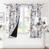 image:imageHVERSAILTEX 100 Blackout Curtains for Bedroom Cattleya Floral Printed Drapes 63 Inches Long Leah Floral Pattern Full Light Blocking Drapes with Black Liner Rod Pocket 2 Panels GreyBlueGreyTaupe