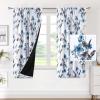 image:imageHVERSAILTEX 100 Blackout Curtains for Bedroom Cattleya Floral Printed Drapes 63 Inches Long Leah Floral Pattern Full Light Blocking Drapes with Black Liner Rod Pocket 2 Panels GreyBlueGreyBlue