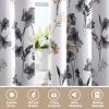 image:imageHVERSAILTEX 100 Blackout Curtains for Bedroom Cattleya Floral Printed Drapes 63 Inches Long Leah Floral Pattern Full Light Blocking Drapes with Black Liner Rod Pocket 2 Panels GreyBlueGreyTaupe