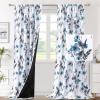image:imageHVERSAILTEX 100 Blackout Curtains for Bedroom Cattleya Floral Printed Drapes 63 Inches Long Leah Floral Pattern Full Light Blocking Drapes with Black Liner Rod Pocket 2 Panels GreyBlueGreyBlue