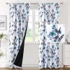 image:imageHVERSAILTEX 100 Blackout Curtains for Bedroom Cattleya Floral Printed Drapes 63 Inches Long Leah Floral Pattern Full Light Blocking Drapes with Black Liner Rod Pocket 2 Panels GreyBlueGreyBlue