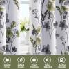 image:imageHVERSAILTEX 100 Blackout Curtains for Bedroom Cattleya Floral Printed Drapes 63 Inches Long Leah Floral Pattern Full Light Blocking Drapes with Black Liner Rod Pocket 2 Panels GreyBlueGreyOlive