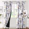 image:imageHVERSAILTEX 100 Blackout Curtains for Bedroom Cattleya Floral Printed Drapes 63 Inches Long Leah Floral Pattern Full Light Blocking Drapes with Black Liner Rod Pocket 2 Panels GreyBlueGreyTaupe