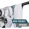 image:imageHVERSAILTEX 100 Blackout Curtains for Bedroom Cattleya Floral Printed Drapes 63 Inches Long Leah Floral Pattern Full Light Blocking Drapes with Black Liner Rod Pocket 2 Panels GreyBlueGreyTeal
