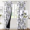 image:imageHVERSAILTEX 100 Blackout Curtains for Bedroom Cattleya Floral Printed Drapes 63 Inches Long Leah Floral Pattern Full Light Blocking Drapes with Black Liner Rod Pocket 2 Panels GreyBlueGreyOlive
