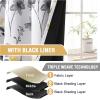 image:imageHVERSAILTEX 100 Blackout Curtains for Bedroom Cattleya Floral Printed Drapes 63 Inches Long Leah Floral Pattern Full Light Blocking Drapes with Black Liner Rod Pocket 2 Panels GreyBlueGreyYellow