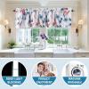 image:imageHVERSAILTEX 100 Blackout Curtains for Bedroom Cattleya Floral Printed Drapes 63 Inches Long Leah Floral Pattern Full Light Blocking Drapes with Black Liner Rod Pocket 2 Panels GreyBlueStone BlueCoral