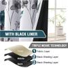 image:imageHVERSAILTEX 100 Blackout Curtains for Bedroom Cattleya Floral Printed Drapes 63 Inches Long Leah Floral Pattern Full Light Blocking Drapes with Black Liner Rod Pocket 2 Panels GreyBlueGreyTeal