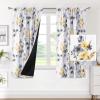 image:imageHVERSAILTEX 100 Blackout Curtains for Bedroom Cattleya Floral Printed Drapes 63 Inches Long Leah Floral Pattern Full Light Blocking Drapes with Black Liner Rod Pocket 2 Panels GreyBlueGreyYellow