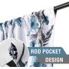 image:imageHVERSAILTEX 100 Blackout Curtains for Bedroom Cattleya Floral Printed Drapes 63 Inches Long Leah Floral Pattern Full Light Blocking Drapes with Black Liner Rod Pocket 2 Panels GreyBlueGreyBlue
