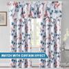 image:imageHVERSAILTEX 100 Blackout Curtains for Bedroom Cattleya Floral Printed Drapes 63 Inches Long Leah Floral Pattern Full Light Blocking Drapes with Black Liner Rod Pocket 2 Panels GreyBlueStone BlueCoral