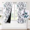 image:imageHVERSAILTEX 100 Blackout Curtains for Bedroom Cattleya Floral Printed Drapes 63 Inches Long Leah Floral Pattern Full Light Blocking Drapes with Black Liner Rod Pocket 2 Panels GreyBlueGreyTeal