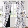 image:imageHVERSAILTEX 100 Blackout Curtains for Bedroom Cattleya Floral Printed Drapes 63 Inches Long Leah Floral Pattern Full Light Blocking Drapes with Black Liner Rod Pocket 2 Panels GreyBlueGreyTaupe
