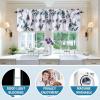 image:imageHVERSAILTEX 100 Blackout Curtains for Bedroom Cattleya Floral Printed Drapes 63 Inches Long Leah Floral Pattern Full Light Blocking Drapes with Black Liner Rod Pocket 2 Panels GreyBlueGreyTeal