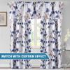 image:imageHVERSAILTEX 100 Blackout Curtains for Bedroom Cattleya Floral Printed Drapes 63 Inches Long Leah Floral Pattern Full Light Blocking Drapes with Black Liner Rod Pocket 2 Panels GreyBlueNavyTaupe