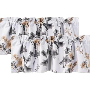 image:imageHVERSAILTEX 100 Blackout Curtains for Bedroom Cattleya Floral Printed Drapes 63 Inches Long Leah Floral Pattern Full Light Blocking Drapes with Black Liner Rod Pocket 2 Panels GreyBlueGreyTaupe