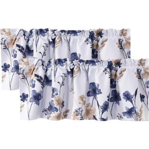 image:imageHVERSAILTEX 100 Blackout Curtains for Bedroom Cattleya Floral Printed Drapes 63 Inches Long Leah Floral Pattern Full Light Blocking Drapes with Black Liner Rod Pocket 2 Panels GreyBlueNavyTaupe