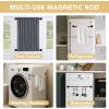 image:imageHVERSAILTEX 1 PACK Magnetic Curtain Rods for Metal Doors 16 to 28 12 Inch Diameter Adjustable French Door Curtain Rod for Classroom Whiteboard Cafe Rod with Strong Magnet Towel Bar HolderNickelBlack