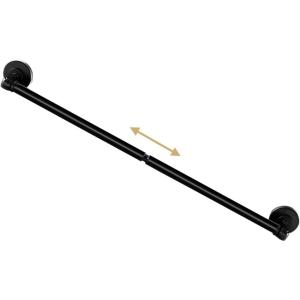 image:imageHVERSAILTEX 1 PACK Magnetic Curtain Rods for Metal Doors 16 to 28 12 Inch Diameter Adjustable French Door Curtain Rod for Classroom Whiteboard Cafe Rod with Strong Magnet Towel Bar HolderNickelBlack