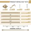 image:imageHVERSAILTEX Curtain Rods for Windows 162 to 282 Inches 1 inch Diameter Adjustable Decorative Telescoping Curtain Rod with Brackets Heavy Duty Splicing Window Rods with Decorative Finials BlackGold