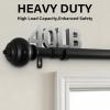 image:imageHVERSAILTEX Curtain Rods for Windows 162 to 282 Inches 1 inch Diameter Adjustable Decorative Telescoping Curtain Rod with Brackets Heavy Duty Splicing Window Rods with Decorative Finials BlackBlack