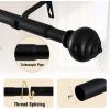 image:imageHVERSAILTEX Curtain Rods for Windows 162 to 282 Inches 1 inch Diameter Adjustable Decorative Telescoping Curtain Rod with Brackets Heavy Duty Splicing Window Rods with Decorative Finials BlackBlack