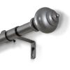 image:imageHVERSAILTEX Curtain Rods for Windows 162 to 282 Inches 1 inch Diameter Adjustable Decorative Telescoping Curtain Rod with Brackets Heavy Duty Splicing Window Rods with Decorative Finials BlackDark Grey