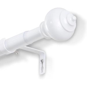 image:imageHVERSAILTEX Curtain Rods for Windows 162 to 282 Inches 1 inch Diameter Adjustable Decorative Telescoping Curtain Rod with Brackets Heavy Duty Splicing Window Rods with Decorative Finials BlackWhite