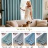 image:imageHVERSAILTEX Ivory Curtains for Bedroom Window Treatment Blackout Thermal Insulated Room Darkening Solid Grommet CurtainsDrapes for Living Room Set of 2 Panels 52 by 84 Inch Long IvoryCreamMineral Blue