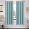 image:imageHVERSAILTEX Ivory Curtains for Bedroom Window Treatment Blackout Thermal Insulated Room Darkening Solid Grommet CurtainsDrapes for Living Room Set of 2 Panels 52 by 84 Inch Long IvoryCreamMineral Blue